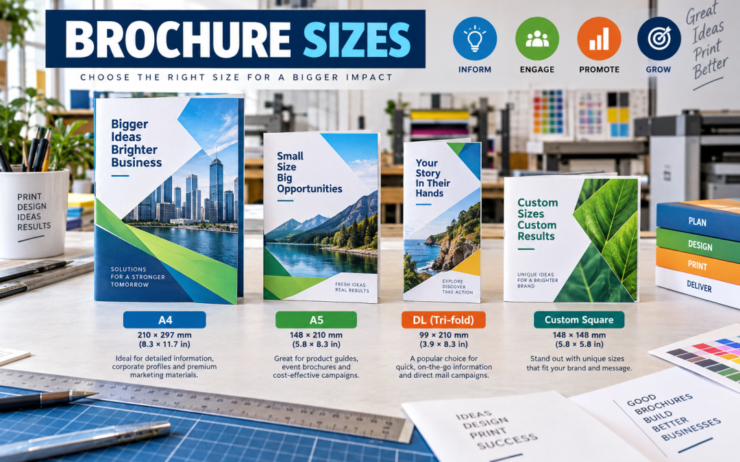 Best Brochure Sizes for Business Marketing – A4, A5, Tri-Fold & Custom Sizes