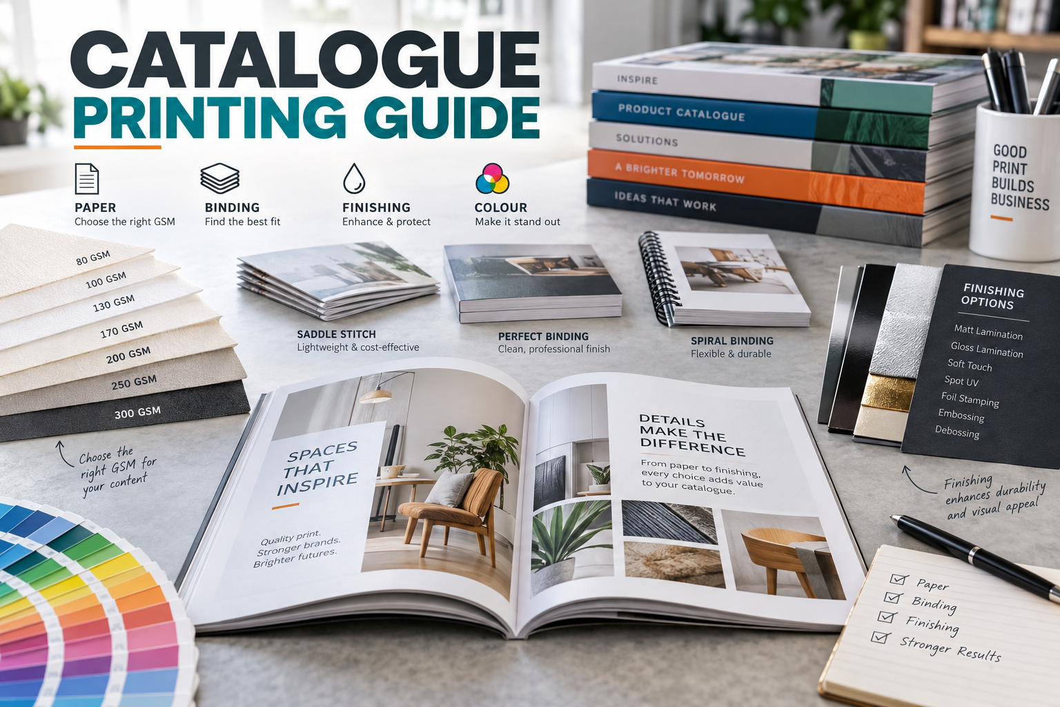 Catalogue Printing Guide: Paper, Binding, GSM & Finishing Options - catalogue printing guide