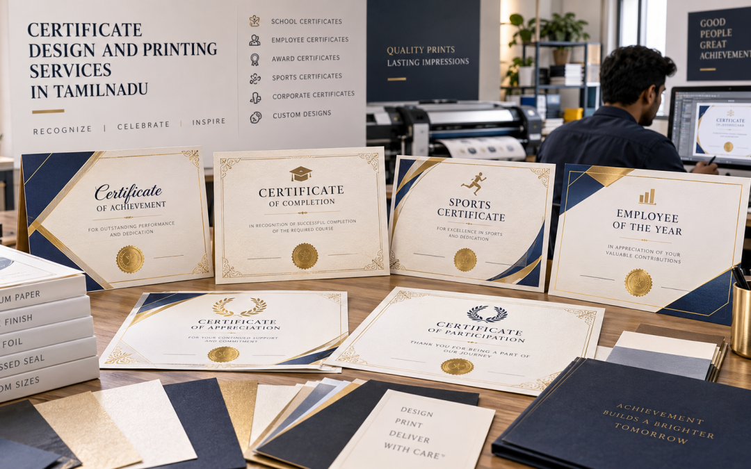Certificate Design and Printing Services in Tamilnadu