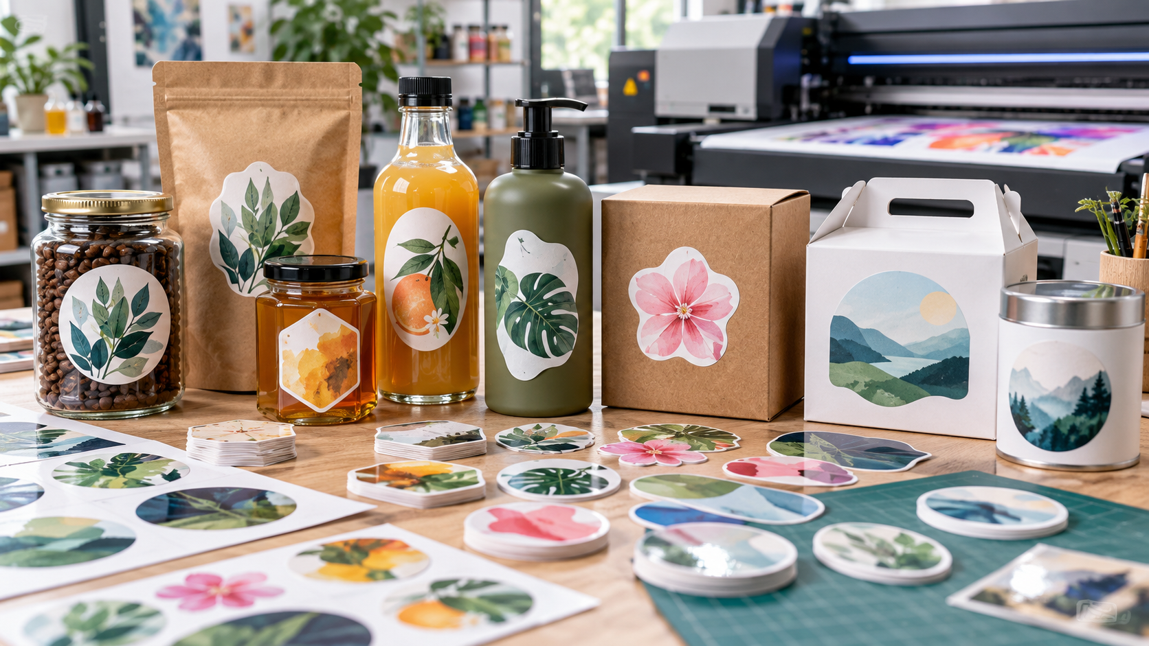 Custom shape product label printing for bottles jars boxes and pouches in Chennai