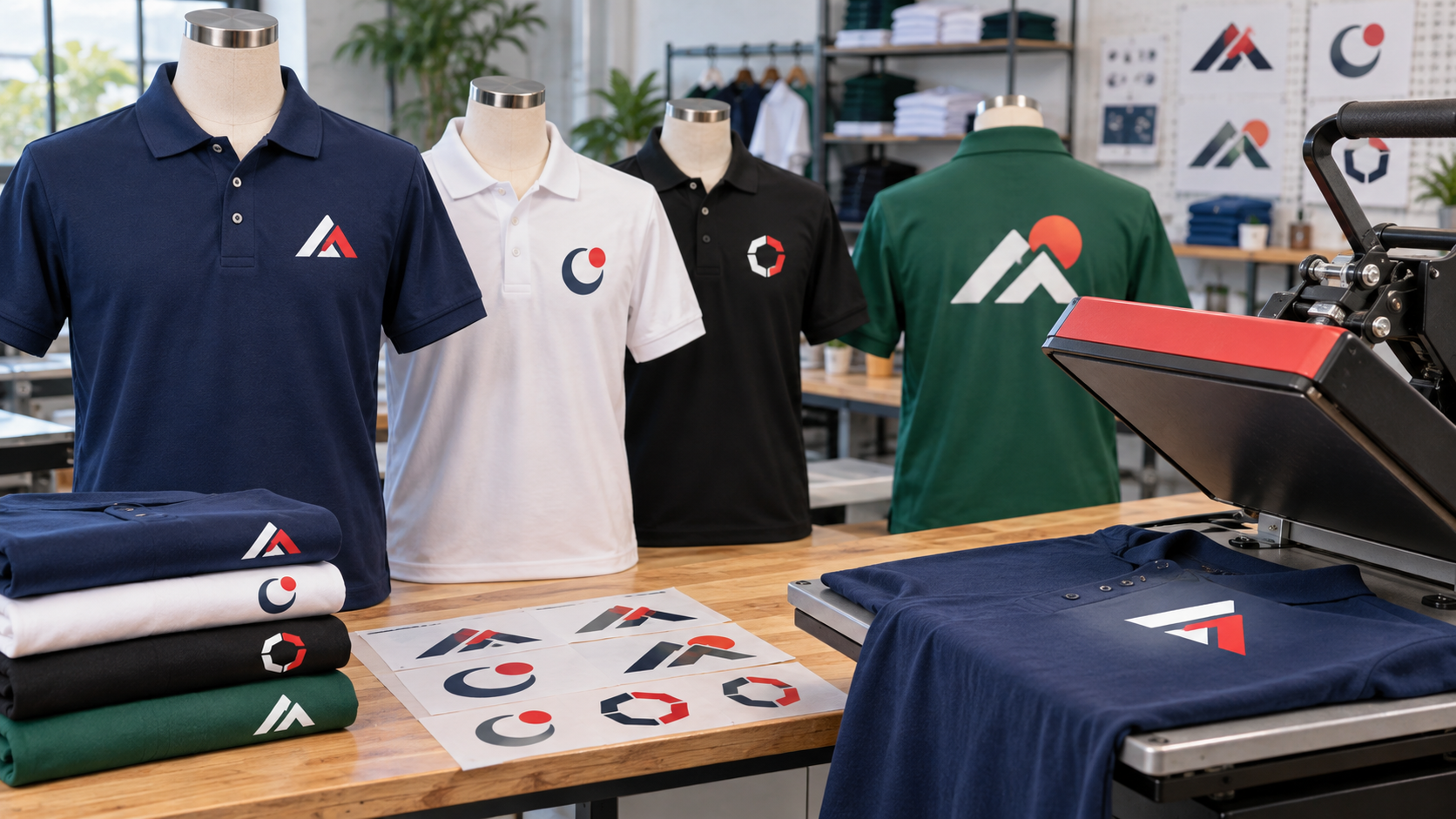 Branded polo t-shirt printing in Chennai with logo print samples for uniforms and teamwear
