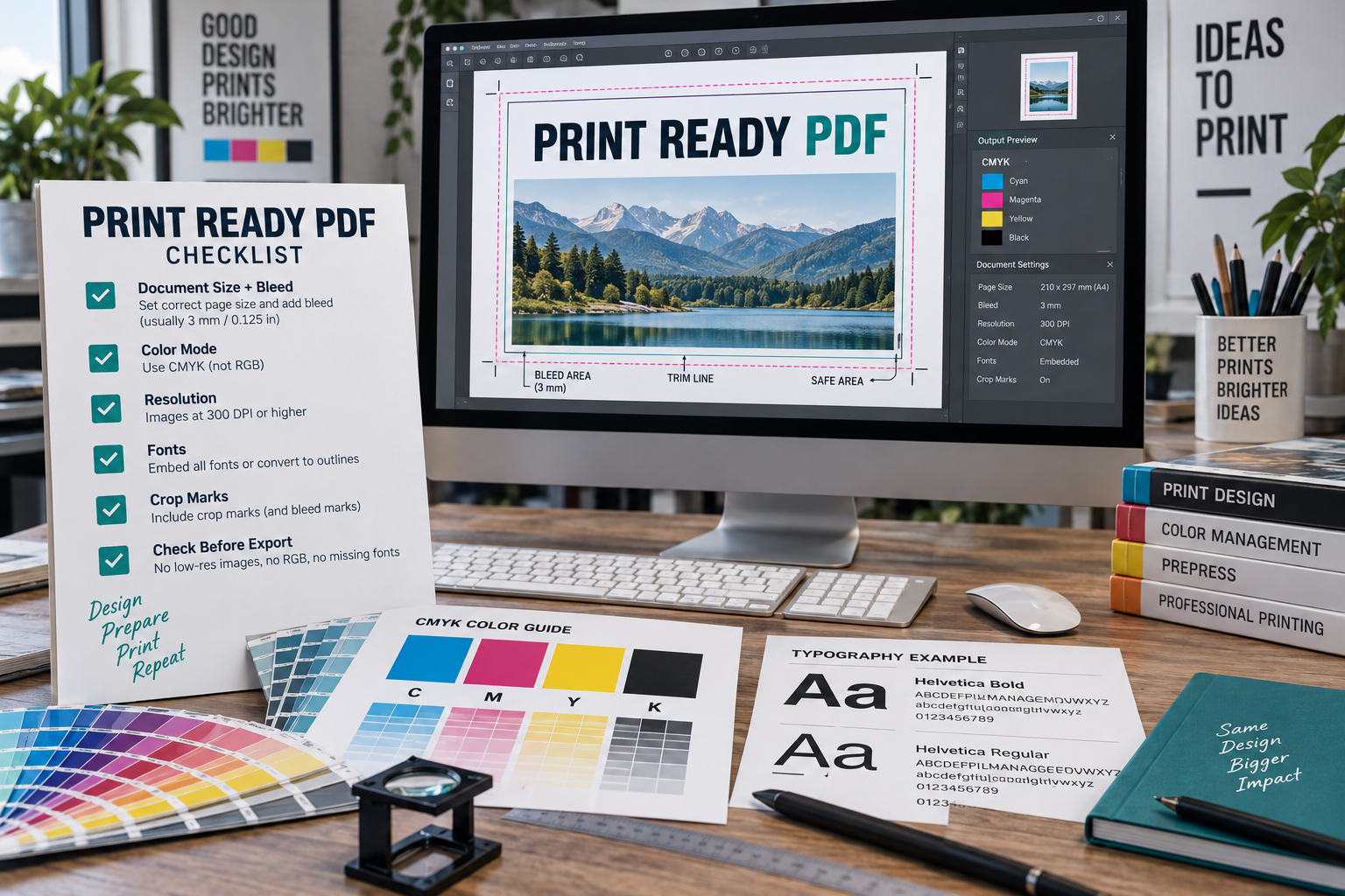 How to Prepare a Print-Ready PDF: Bleed, CMYK, DPI & Fonts Explained - print ready PDF