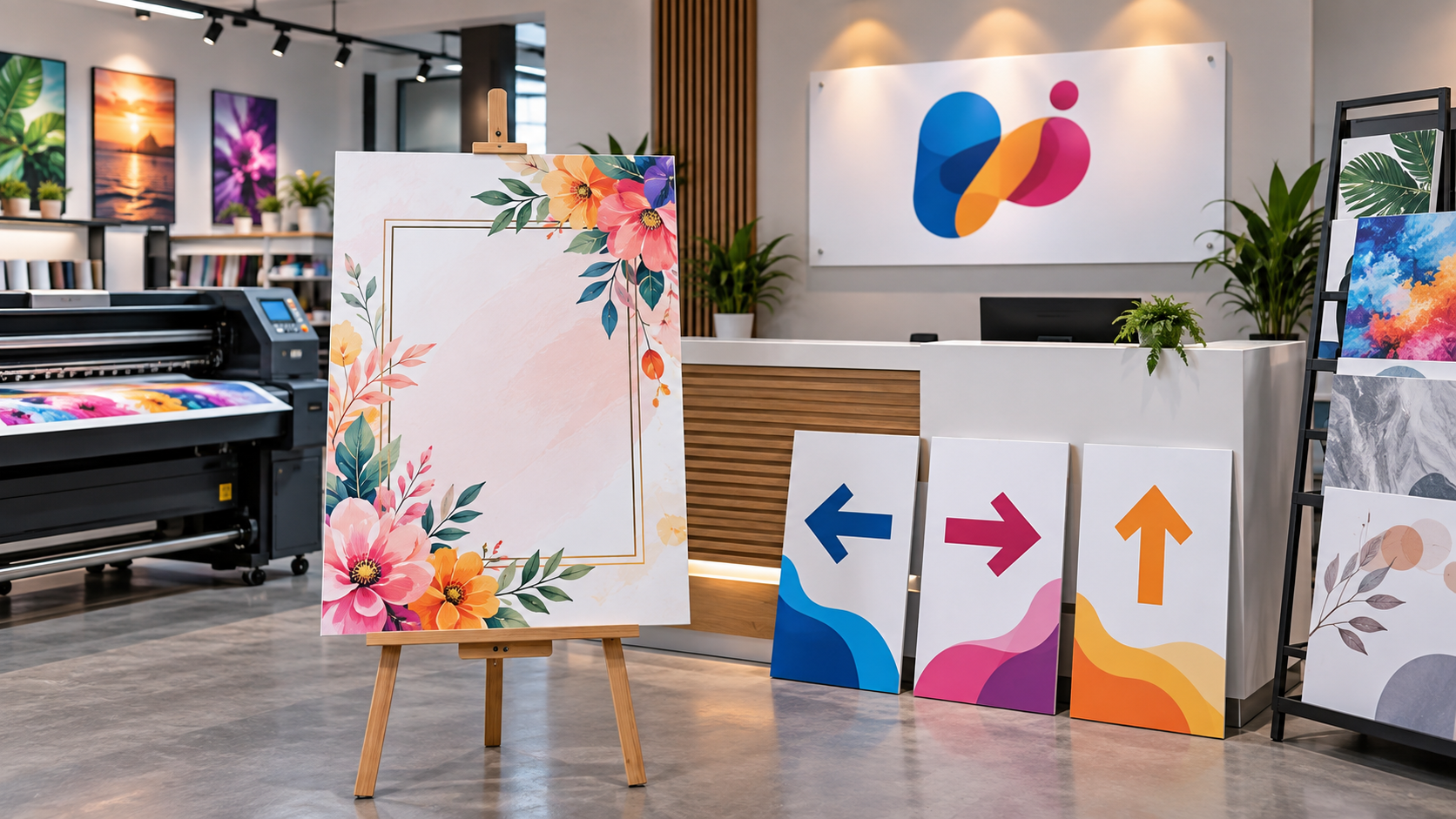 Sunboard printing services in Chennai with printed welcome boards office name boards and directional signage